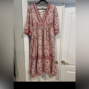 Clara the Label Floral Red and White Women's Dress size M